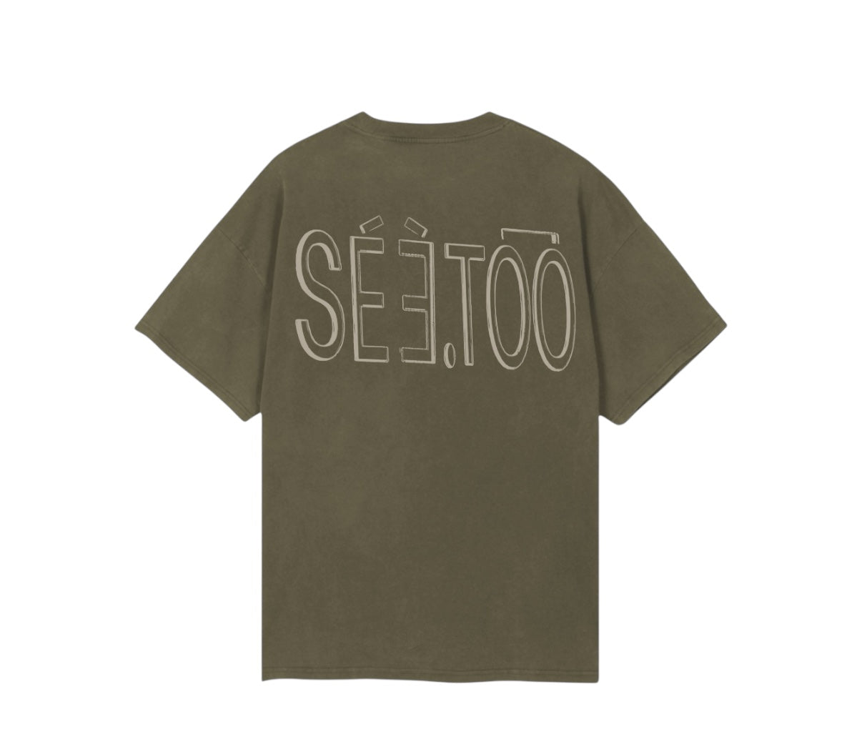 Stadium Heavyweight Tee (Vintage Olive/Tan)(Oversized)