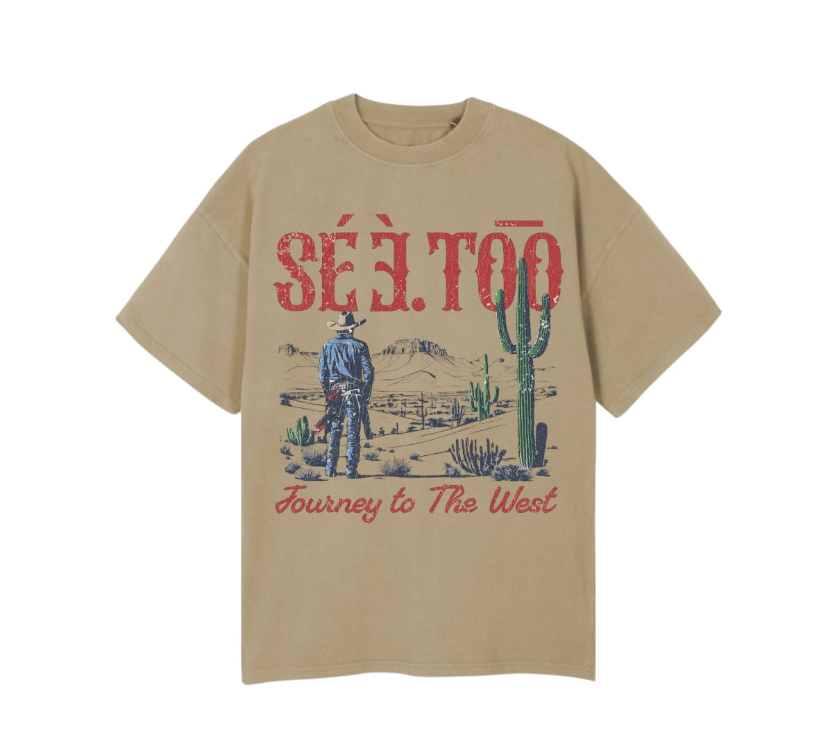 Journey To The West Heavyweight Tee (Oversized) Vintage Sand)