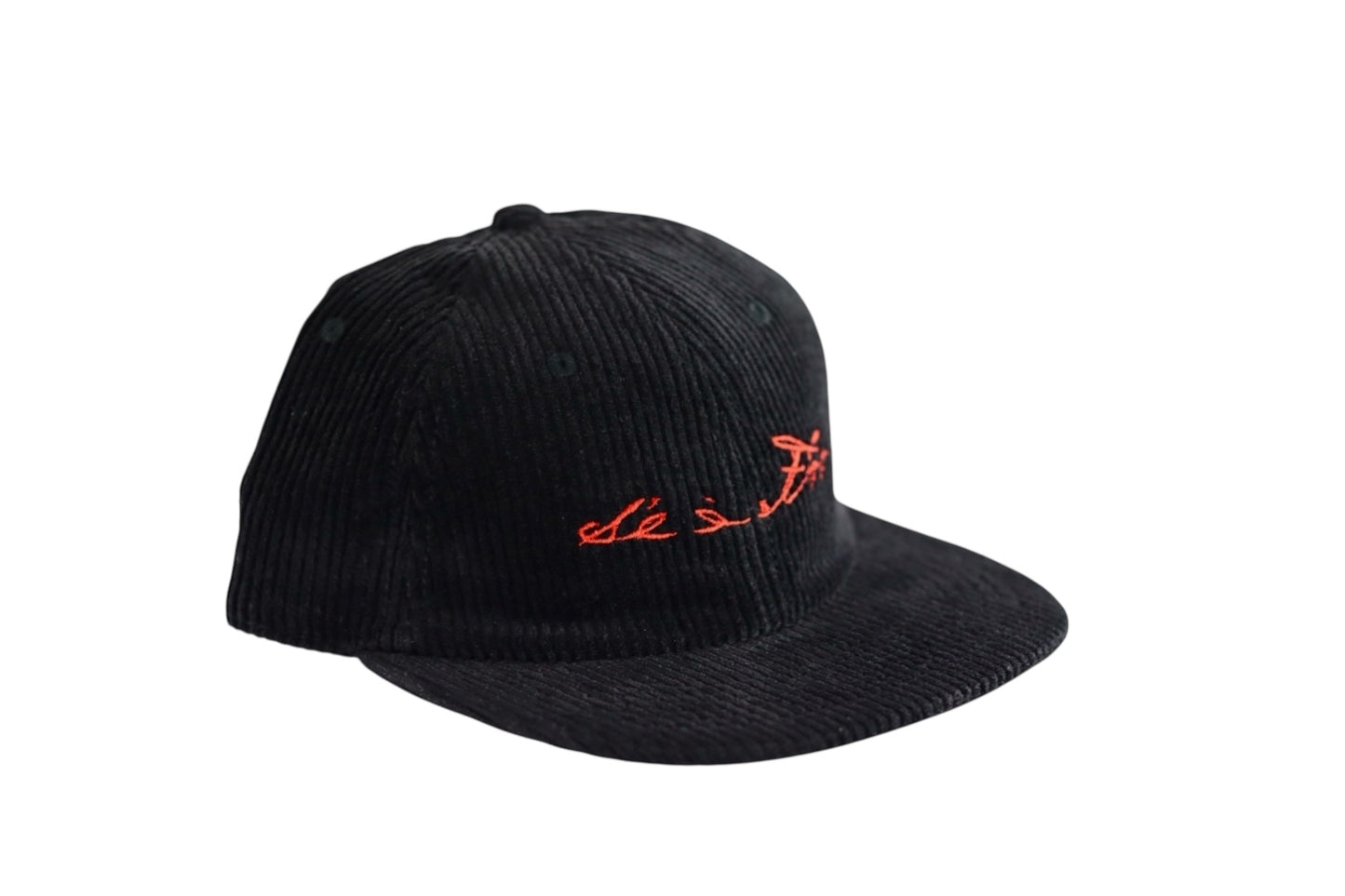 Corduroy Cap (Black/Red)