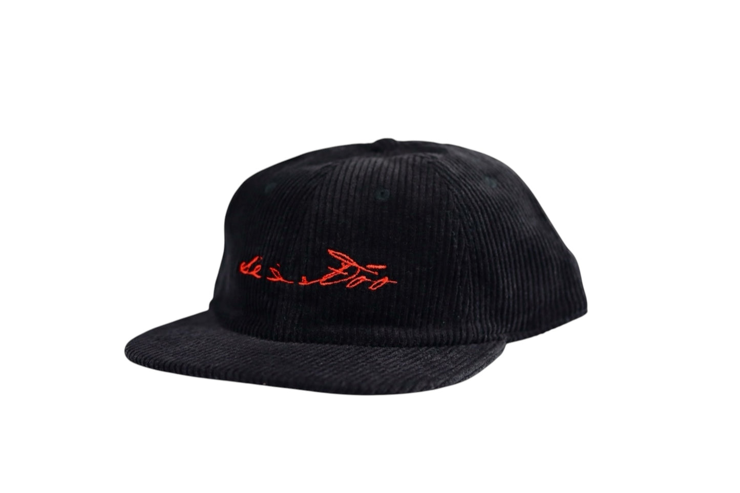 Corduroy Cap (Black/Red)