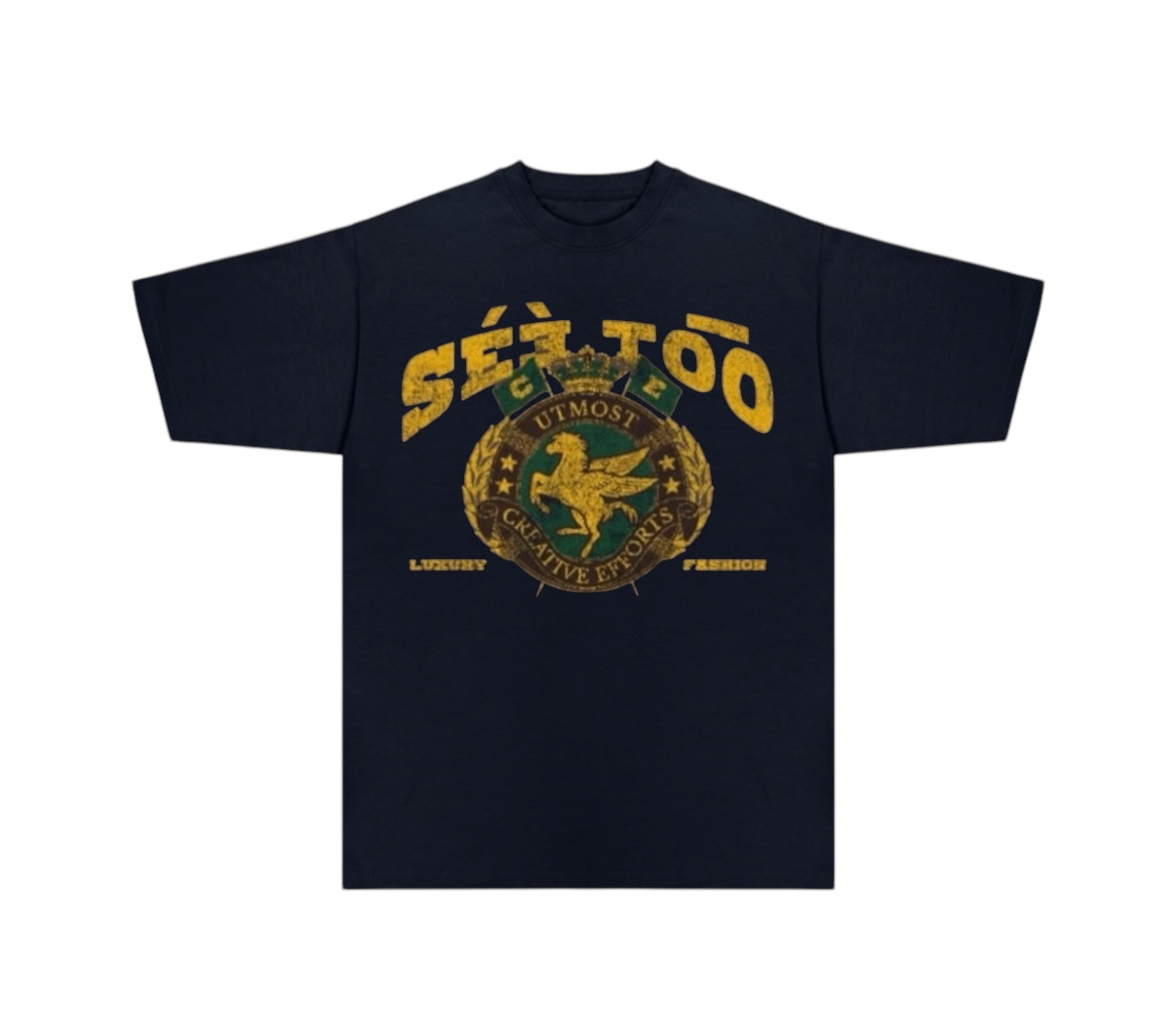Horse Crest Heavyweight Tee (Oversized) (Midnight Navy)