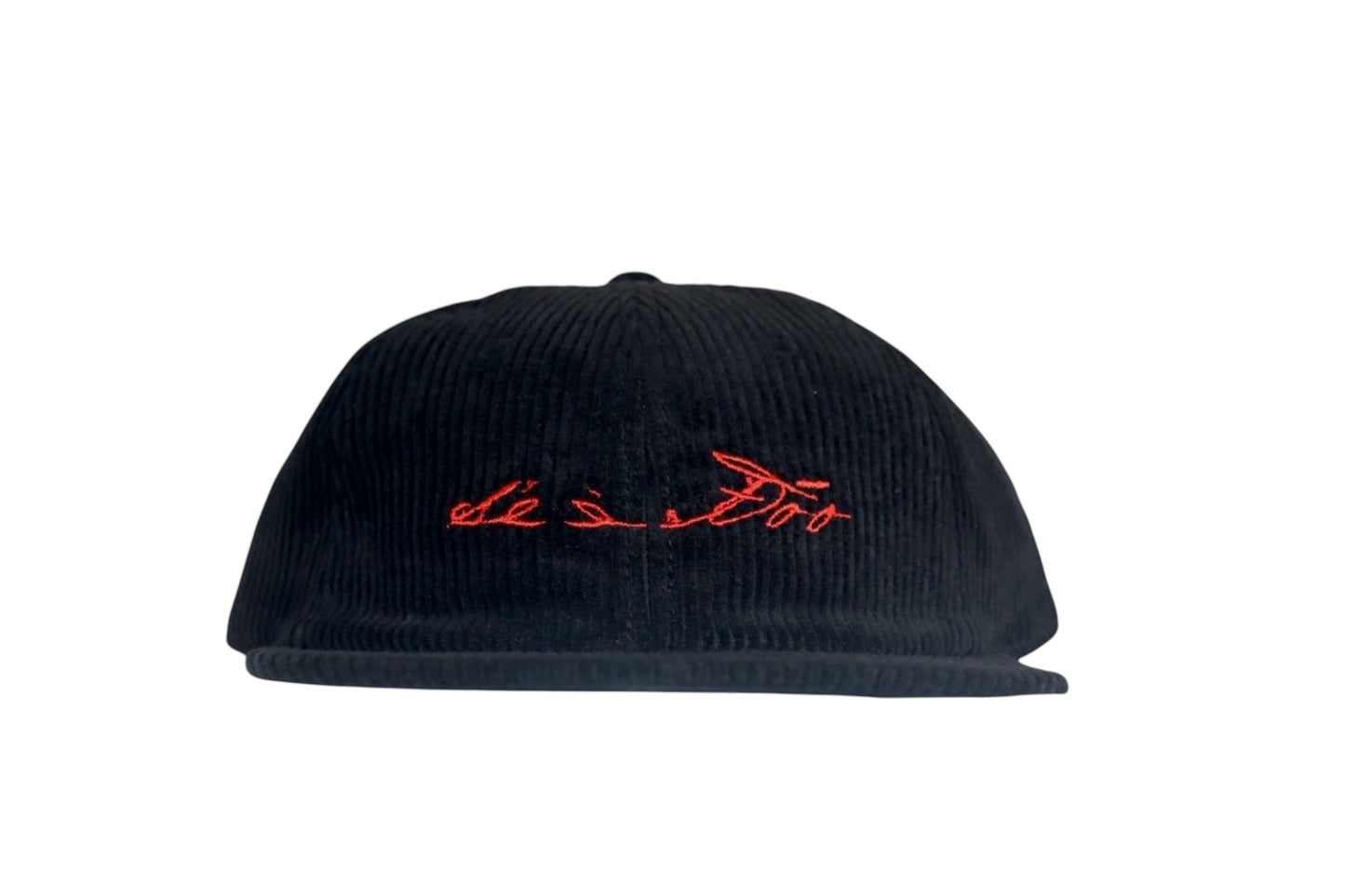 Corduroy Cap (Black/Red)