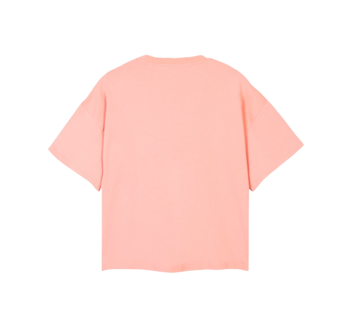 Denim Patch Oversized Boxy Heavyweight Tee (Salmon/Denim)