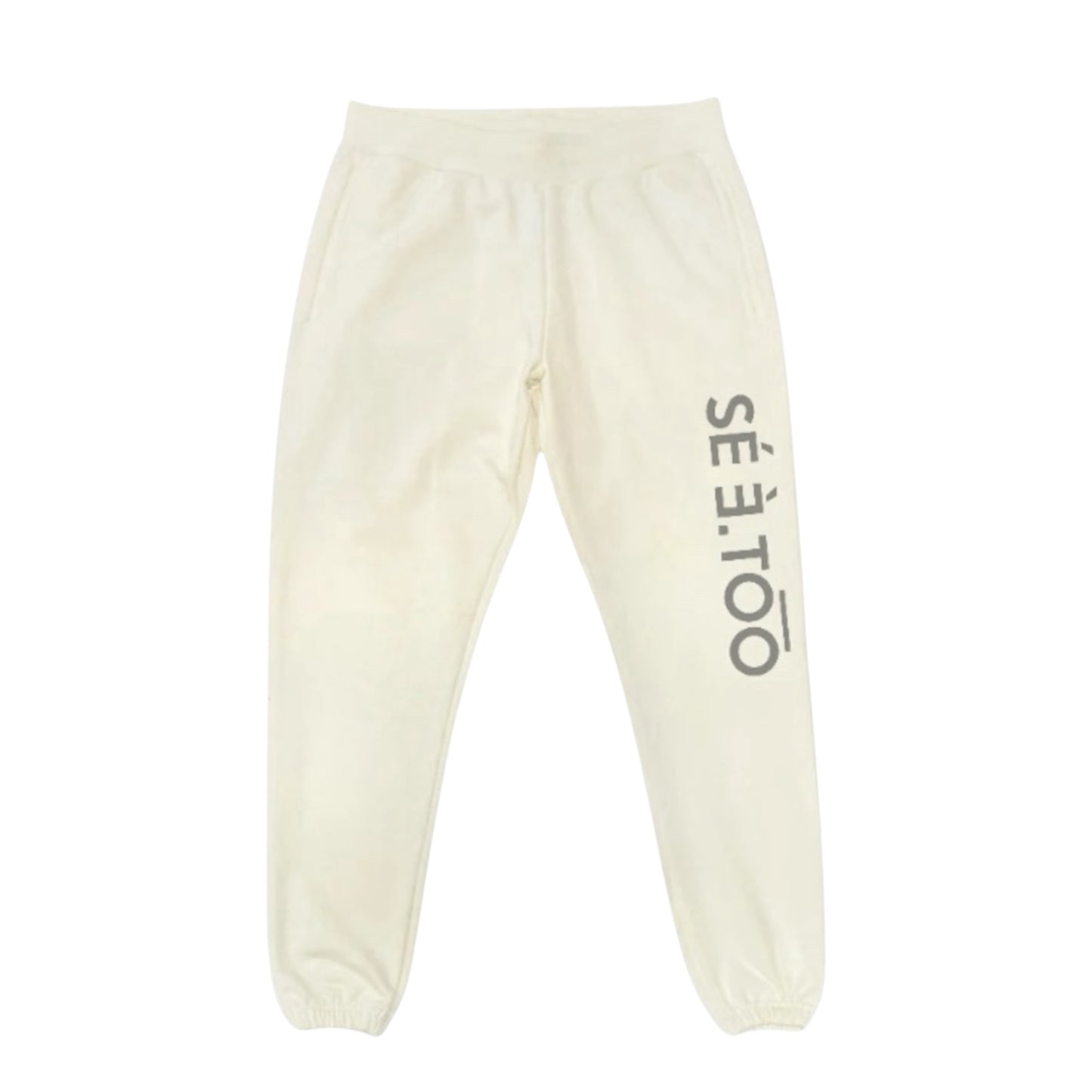 Vintage Text Block Sweatpants(Light Butter/Gray
