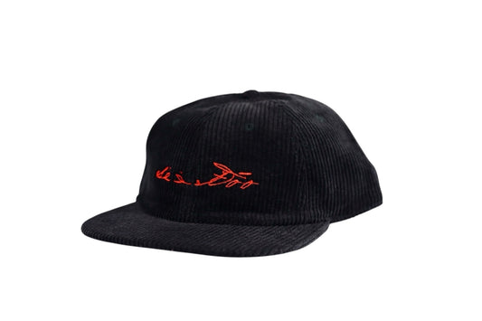 Corduroy Cap (Black/Red)