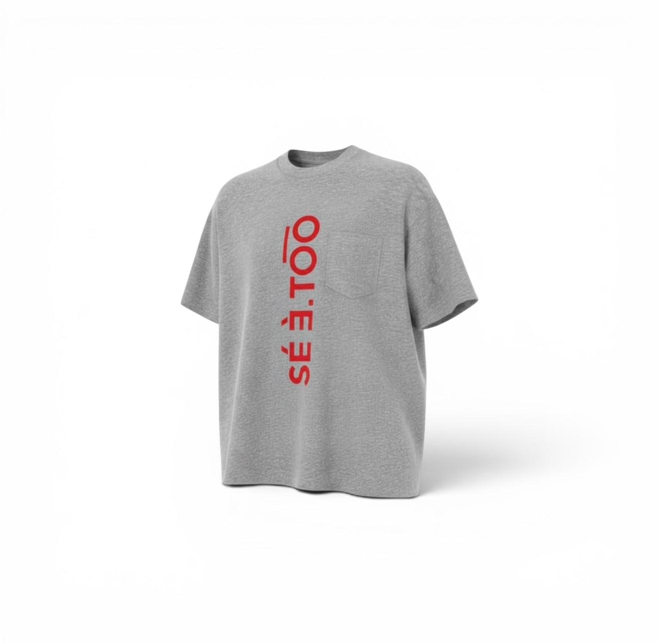 Pocket Tee (Heather Gray/ Red)