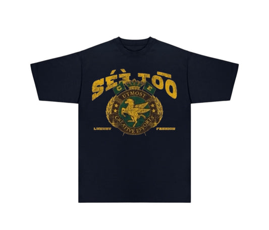 Horse Crest Heavyweight Tee (Oversized) (Midnight Navy)