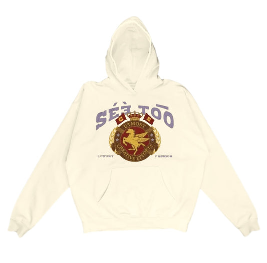 Horse Crest Heavyweight Hoodie (Bone)