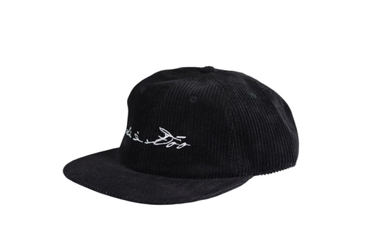Corduroy Cap (Black/White)