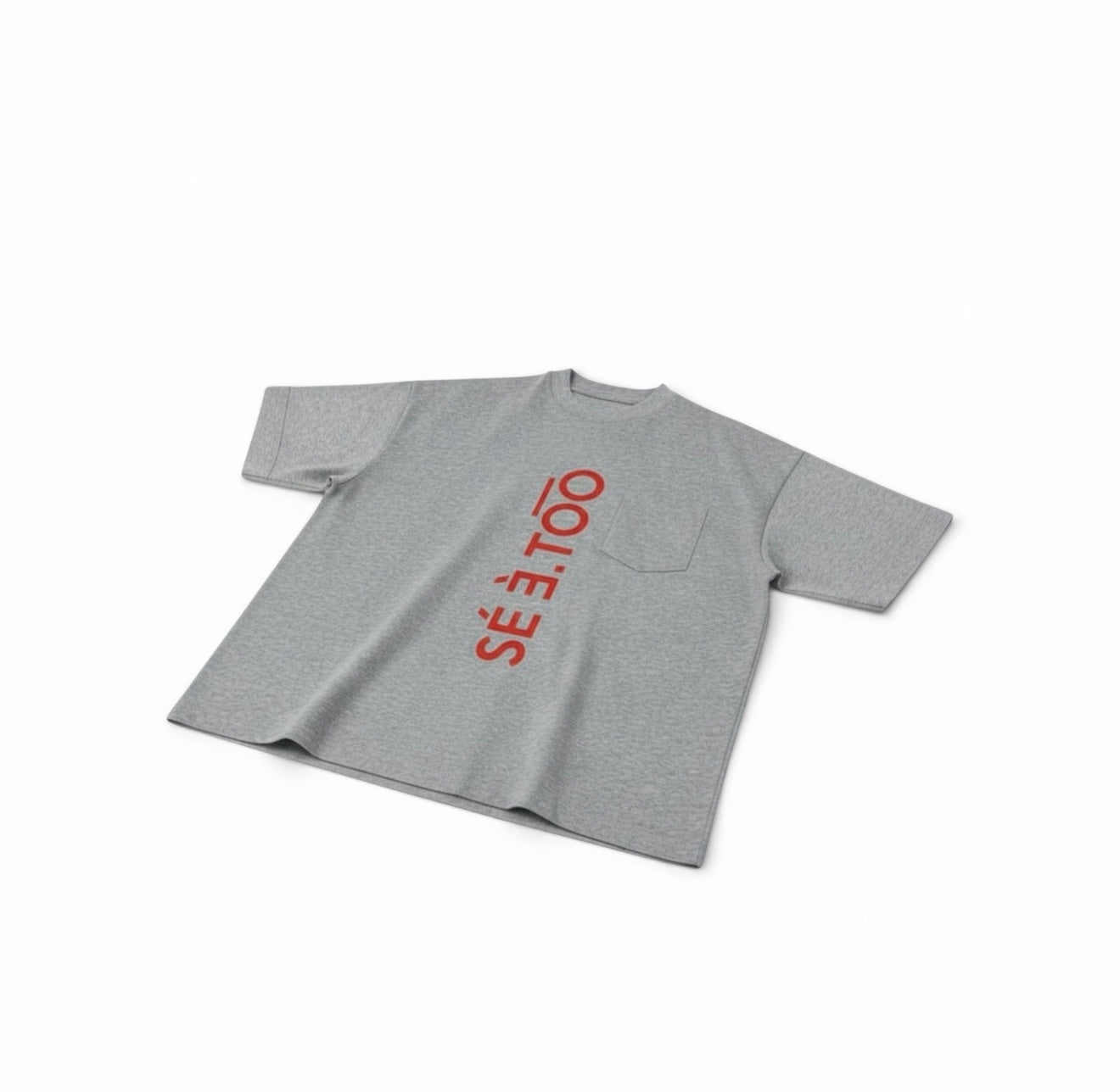 Pocket Tee (Heather Gray/ Red)